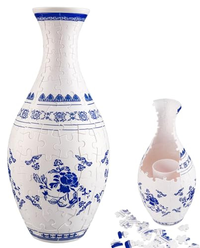 Vase Puzzle 3D pour Adultes et Enfants, pièces en Plastique emboîtables, Vase Puzzle pour Arrangements Floraux, Artisanat, décoration de Maison DIY