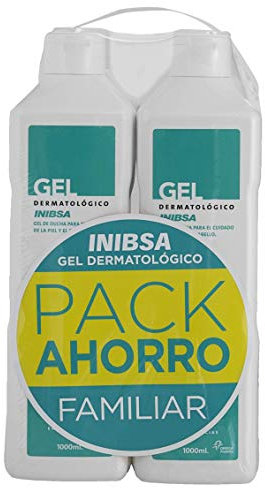 Inibsa Geles - Gel Dermatológico 1000 ml, Gel de ducha para el cuidado de la piel y el cabello, Ahorro Pack Dermatologico, 4 unidades (4 x 1000ml)
