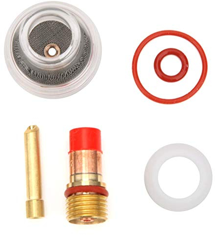Torcia TIG con Lente del Gas e Corpo Accessori per Saldatura Kit Completo per WP-17/18/26 Ricambi Torcia Saldare Aghi al Tungsteno Guarnizione in Gomma 1,6 mm