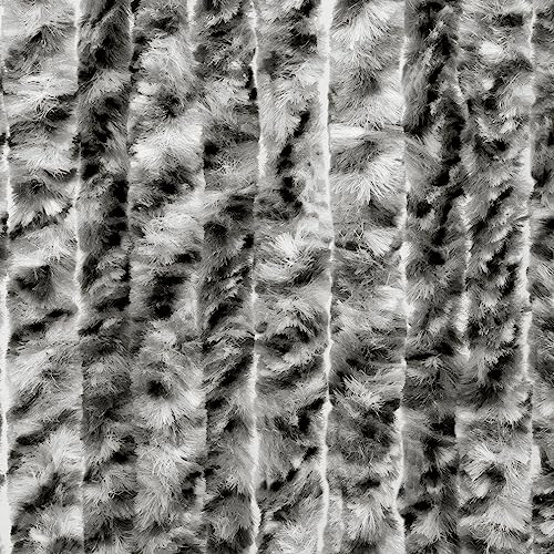 Moritz Flauschvorhang aus Chenille 100 x 230 cm dunkelgrau grau meliert Türvorhang als Fliegenschutz Insektenschutz für Camping Wohnwagen