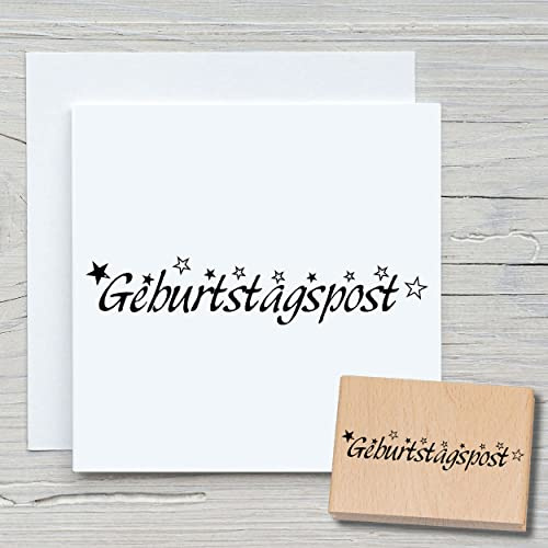 NEWSTAMPS Stempel Geburtstagspost Motivstempel aus Holz & Gummi zum Karten basteln, Holzstempel, Geburtstag, Happy Birthday, Sprüche, Spruchstempel, Scrapbook, Textilstempel, Deko