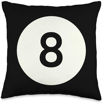 Billiard ball number 8 black billiards game sport Throw Pillow