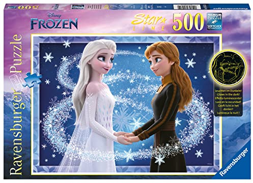 Ravensburger Puzzle - Die Schwestern Anna und ELSA - Disneys Eiskönigin, 500 Teile Starline Puzzle für Erwachsene und Kinder ab 12 Jahren