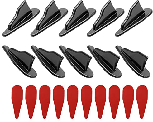 BokWin 10 Stück Diffusor Shark Fin Kit Spoiler Dachflügel schwarz | Air Vortex Generator, Universal Auto LKW SUV Kohlefaser Dachdekoration