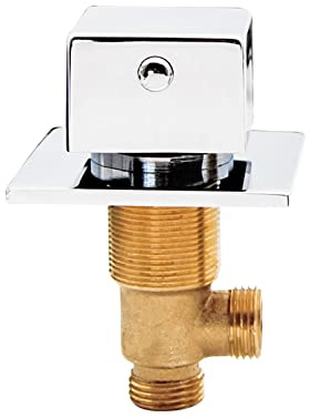 Robinet Baignoire Carré Laiton Interrupteur Vanne Commande Mitigeur Douche Cascade Inverseur, pour Pommeau Bain et Massage, Cartouche Céramique, Poignée Triple (Vanne d'eau froide et chaude)