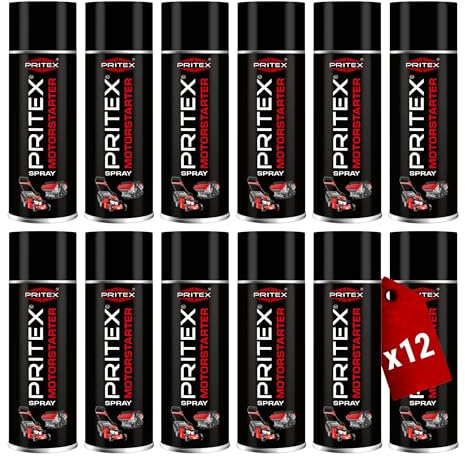 PRITEX Motorstarter Spray 12x 400ml, Starthilfespray für Benzin & Diesel