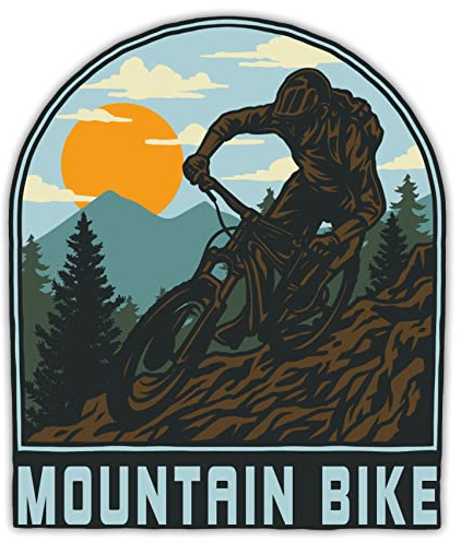 Finest Folia Mountainbike Aufkleber für Auto Fahrrad Bike Helm Wasserflasche Gitarre Laptop Koffer Outdoor MTB Vinyl Sticker wasserfest selbstklebend Zubehör R201 (03 Mountainbike)
