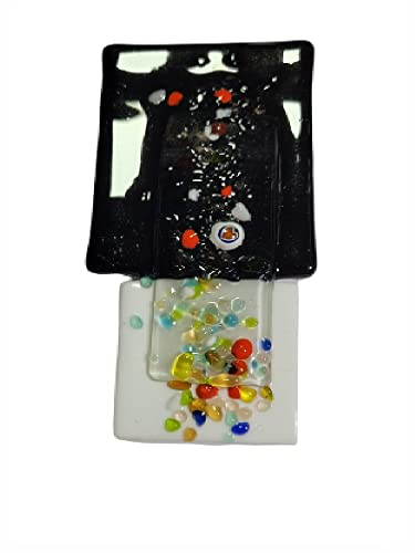 1 Briefbeschwerer, Länge: ca. 10 cm, Dicke von 5 bis 8 cm, Art fc8 c2, Glas, Murano-Glas, Einzigartige Stücke, hergestellt in Italien, Schlüsselanhänger