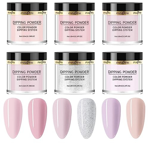 Disnace 6 Farben Acrylpulver für Nägel Hochwertiges Nagelpuder-Set mit je 5g/Dose für beeindruckende Nagelkunst Effekte