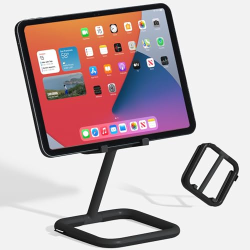 Bouncepad Go in Black Support réglable pour iPad et tablette Compatible avec toutes les tablettes iPad, iPad Pro, iPad Mini et Samsung