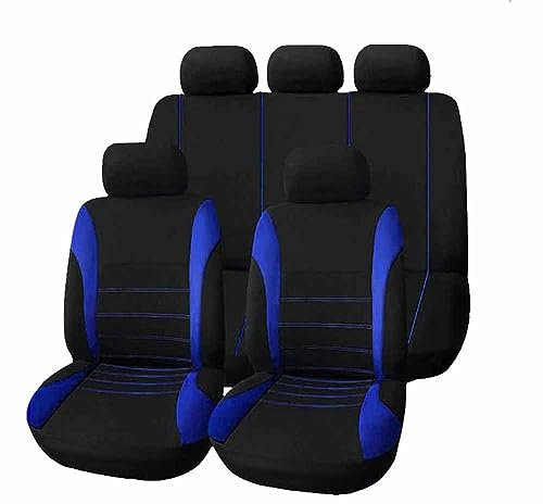 YHQKJ Auto Sitzbezüge Set für Taurus Sedan 6/5/4/3.Gen 6th/ D258 2017-2019, Autositzbezüge Sitzschoner Vordersitze Rücksitze Schonbezüge Stoff Seasons Protectors Zubehör,A/9pcs Set Blue
