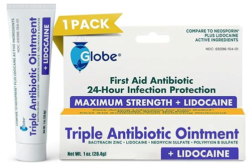 Globe Lidocaine First Aid Antibiotic Ointment 1 Oz - Maximum Strength