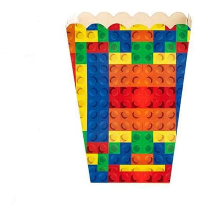 24 Stück Mini Building Block Popcorn Boxes，Popcorn Box Partytüten，Popcorn Boxen Popcorntüten,Papiertüten Partytüte,Popcorn Box Candy Tüte