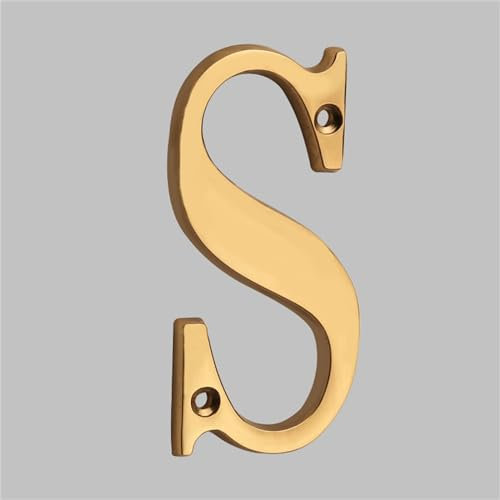 Türschild für Briefkasten, 10,2 cm, Messing, lackiert und poliert, modern, digital, Wohnungstür, digitaler Briefkastenschild (S)