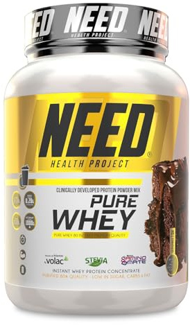 NEED - Proteina Whey en Polvo - Suplemento Proteico para Ganar Masa Muscular - Alta Pureza con Enzimas Digestivas - Suplemento Deportivo Sin Azúcar y Sin Grumos - 1Kg - Brownie & Melted Chocolate