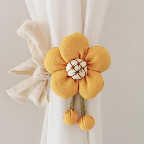 legacci per tende, legacci per tende, Fermatenda for tende in tessuto, confezione da 2, fermagli for tende con fiori carini for tende, fermatende decorativi eleganti, fermatende for tende decorativi f