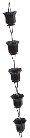 CANIGHT Garten Regenkette Mit Lotusbechern Japanische Regenkette Für Dachrinne Dekorative Und Kreative Gestaltung Für Gartendekoration Leise Wassergeräusche Beim Fließen