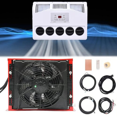 MXHACD Climatiseur De Cabine De Camion 11 000 Btu, Mini Unité De Climatisation pour Camion RV, Convient Aux Semi-camions, Bus, Camping-Car, Caravane(Size:24V)