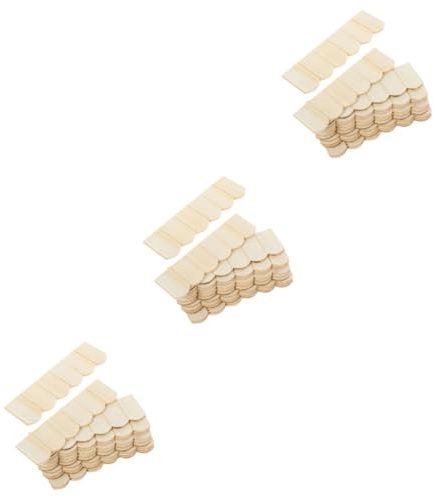QUMIIRITY 72pièces Accessoires De Toit Bois pour Maison De Poupée Tuiles Miniatures Bois Décoration pour Miniature Maison Et Mobilier