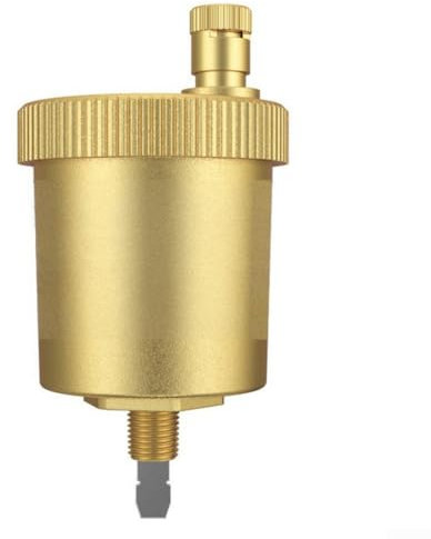 Automatic Air Vent Valve, 1/8 Inch Brass Radiator Bleed, For Hot Water Heating Systems, Max 150 PSI 240°F, Vertical Installation