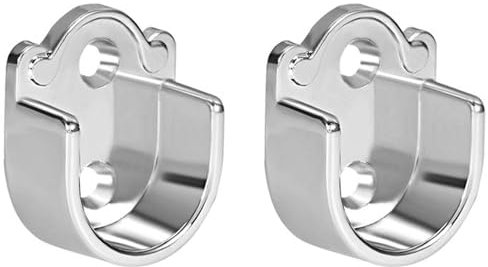 2pcs Zinc Alloy Wardrobe Closet Rod Bracket, Shower Curtain Rod Pole End Supports Sockets Flange Holder Fit Rod Dia 19mm