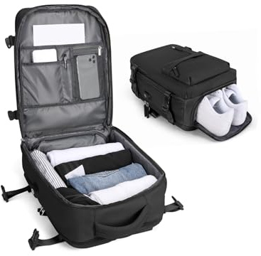 BJLFS Reseryggsäck Handbagage 40x30x20 Ryanair Wizzair Vacuum Ryggsäck med Pump 40x30x20 Vueling Easyjet Casual Ryggsäck Kvinnor Vattentät Bärbar Ryggsäck för 14 tum Män