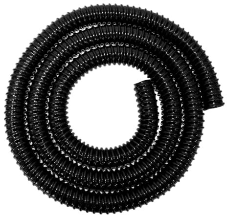 Smooth Bore Dust Suction Hose Corrugated Extraction Pipe 25mm(1) Connectors Clips for Garden Irrigation Pond Industrial (4m Corrugated Pipe - 25mm (1))