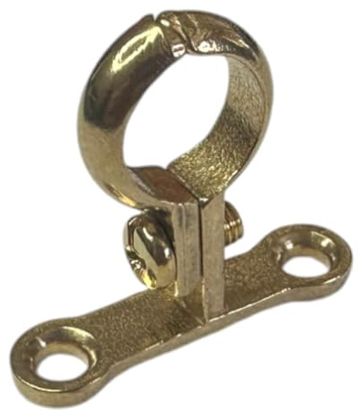 22mm Cast Brass Screw-On Pipe Brackets - Pack of 5 | Die-cast pipe clips for secure surface-mounted pipe support