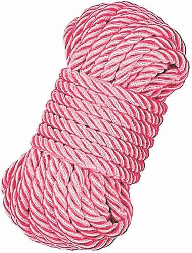Braided Nylon Silk Ropes - Polyester for Craft Durable and Soft Thick Multi-Purpose Length 32m with 8mm Diameter – Pack of 1 Rope (Light Pink)