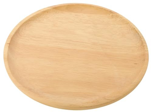 DECHOUS Piatto in Legno Rotondo per Dessert, Vassoio Riutilizzabile Superficie Liscia, per Ristoranti e Tavola, Semplice e Creativo