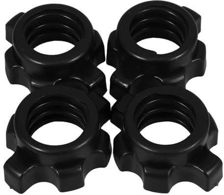 ibasenice Dumbbell Collar Screw 4 Pcs Black Pe Barbell Nut Set
