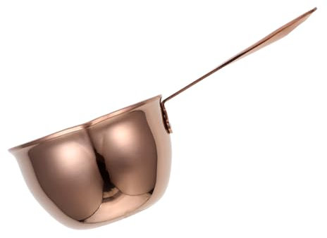 CIYODO Cazo Mini Inoxidable Calentar Leche y Derretir Chocolate Olla Multifuncional para Cocina Diseño Elegante Color Rosa Dorado