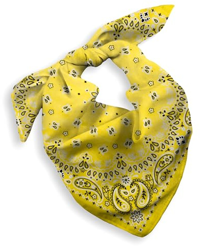 Every-ville Baumwolle Bandana, Halstuch, Paisley, Unisex, Gelb