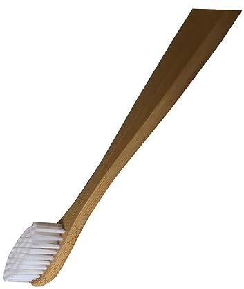 FRCOLOR 4pezzi Spazzolino Da Denti in Bambù Per Adulti Setole Manico Ergonomico Antiscivolo Degradabile Bianco Per Viaggio Casa e Università