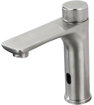 Besshepplo Grifo automático sin Contacto Acero Inoxidable 304 para Agua fría y Caliente con Sensor, diseño ergonómico y Control de Temperatura Ajustable (Plateado).