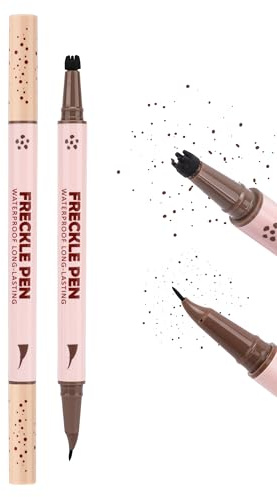 Erinde 2 en 1 à double extrémité Stylo pour taches de rousseur & Tampon pour taches de rousseur, tampon pour taches de rousseur imperméable et durable, avec pointe précise à 15°, Stylo pour tatouage