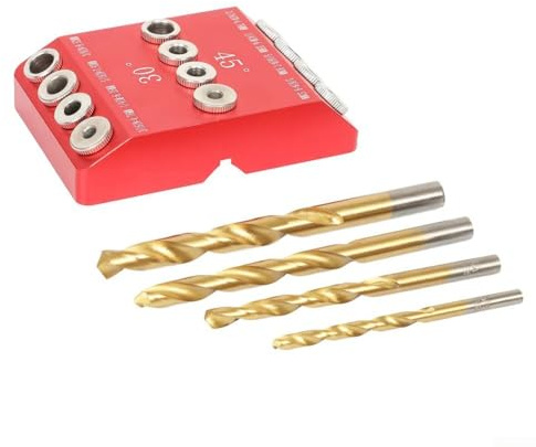 Multi Angle Drill Hole Guide for Deck Railings and For Wood Posts Featuring 30 45 90 Degree For Angled Holes and Four Size Options in Aluminum Alloy (Blue)
