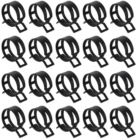 QUARKZMAN 20pcs Colliers A Ressort Type Bande 30mm Collier Pour Ligne Carburant Clip A Ressort Pour Tuyau En Silicone Sous Vide, Noir
