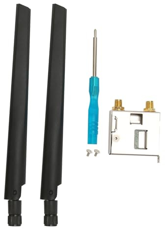Fyearfly Tarjeta de red de escritorio WiFi 6, doble banda 2.4GHz/5GHz/6GHz, puerto NGFF M.2, conectividad mejorada, incluye 2 antenas, reduce el retraso, aumenta la velocidad