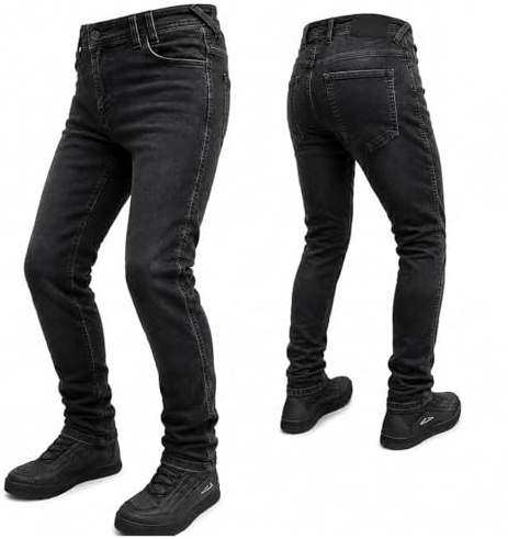 STORM Jeans da Moto Uomo Biker Rinforzato con Protezione CE Kevlar | Certificata, Pantaloni Motorcycle Eagle Denim, con Armature