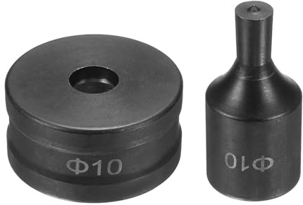 QUARKZMAN Punta Redonda de Vaso de Impacto, 10mm Matriz Hidráulica Adaptador 40Cr Acero Troquel Hidráulico para Carraca Perforar Punzonar para CH70 Eléctrica Perforación Máquina, Negro