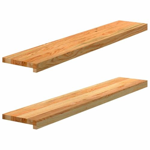 2 davanzali per finestre, in legno massello, 70 x 15 x 2 cm, davanzale in legno massello non trattato, davanzale in rovere naturale, davanzali in rovere non trattato