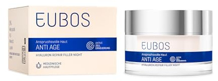 EUBOS HYALURON Repair Filler Night Creme 50 ml | Glättende Pflege über Nacht, Mit Anti-Falten-Wirkung und Feuchtigkeit, Für anspruchsvolle Haut, ohne Mineralöl