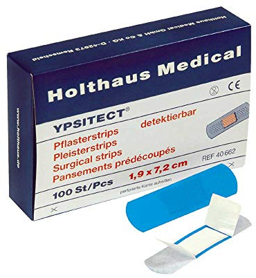 Holthaus Medical YPSITECT® Pflasterstrips Wundpflaster Pflaster, detektierbar, wasserfest, 7,9x7,2cm, 100St