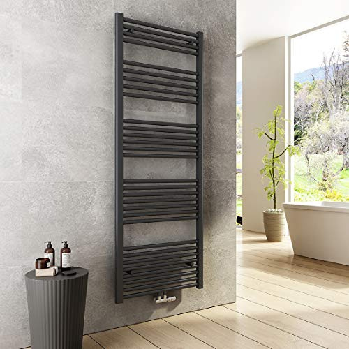Heilmetz Handtuchtrockner 160 x 60 cm Heizkörper 761 Watt Leistung Antrazit Bad-Heizkörper Bad Mittelanschluss Heizung Handtuchheizkörper
