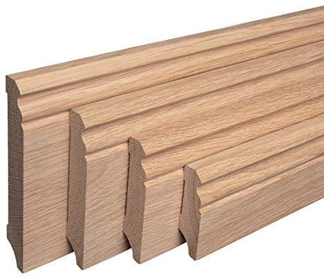 Sockelleiste Massiv Holz Eiche roh geschliffen Hamburger Berliner Profil 150mm