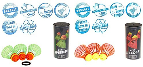 Speedminton CROSS Speeder – 3er Pack Speed Badminton/Crossminton Outdoor Ball inkl. Windring