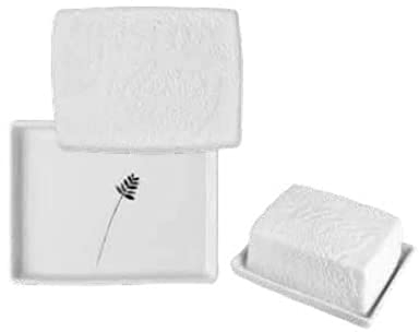 Räder DINING Mix & Match Butterdose aus Porzellan, glasiert in der Farbe Weiß, Maße: 14,5 x 5,5 x 11,5 cm, 15066