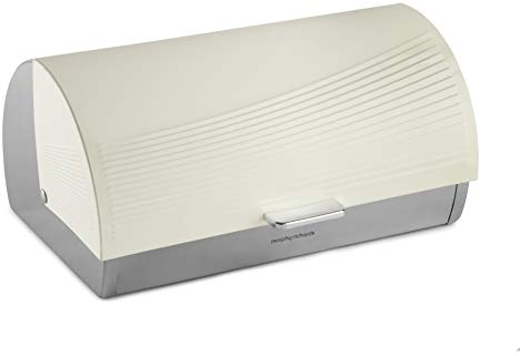 Morphy Richards 976002 Dune Bread Bin, Stainless Steel Roll Top Design, Ivory Cream, 1