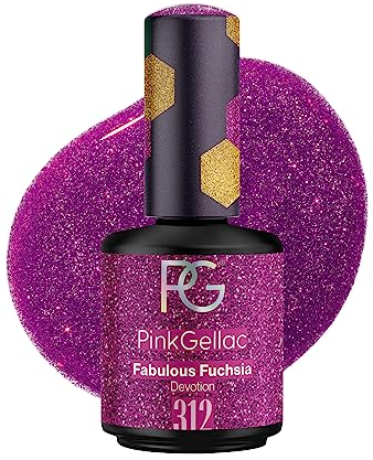 Pink Gellac UV Gel Nagellack - 312 Fabulous Fuchsia 15 ml - Lang Anhaltend UV Nagellack Rosa - Gel UV für 14 Tage Nägel in Salonqualität - Made in Holland